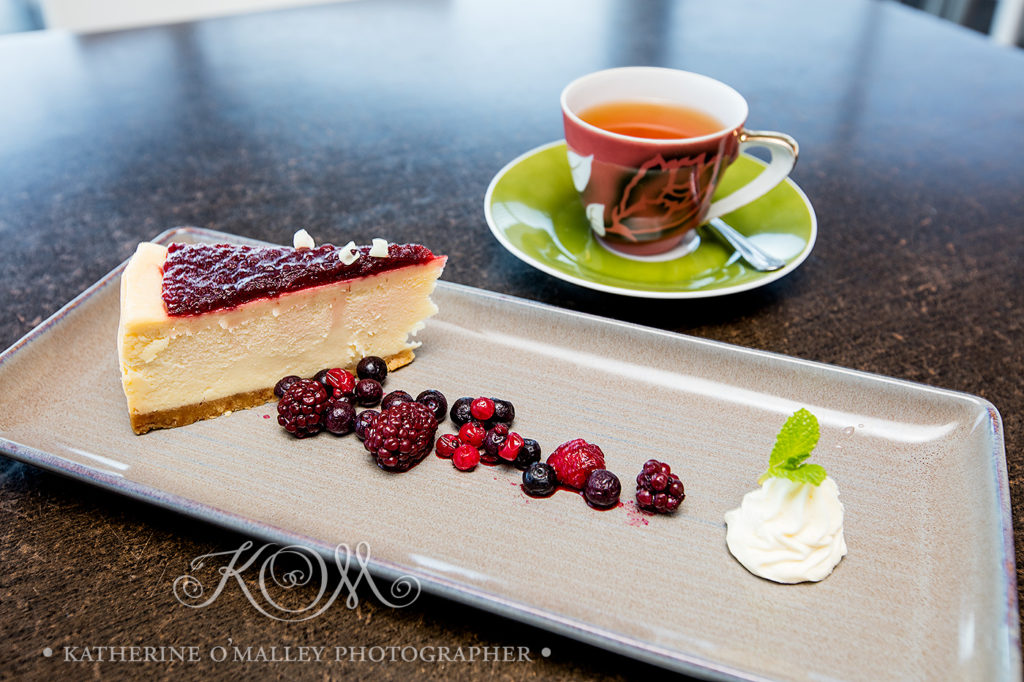 Mixed Berry Cheesecake and Tea. Bribie Surf Club &copy; katherine o'malley, 2016